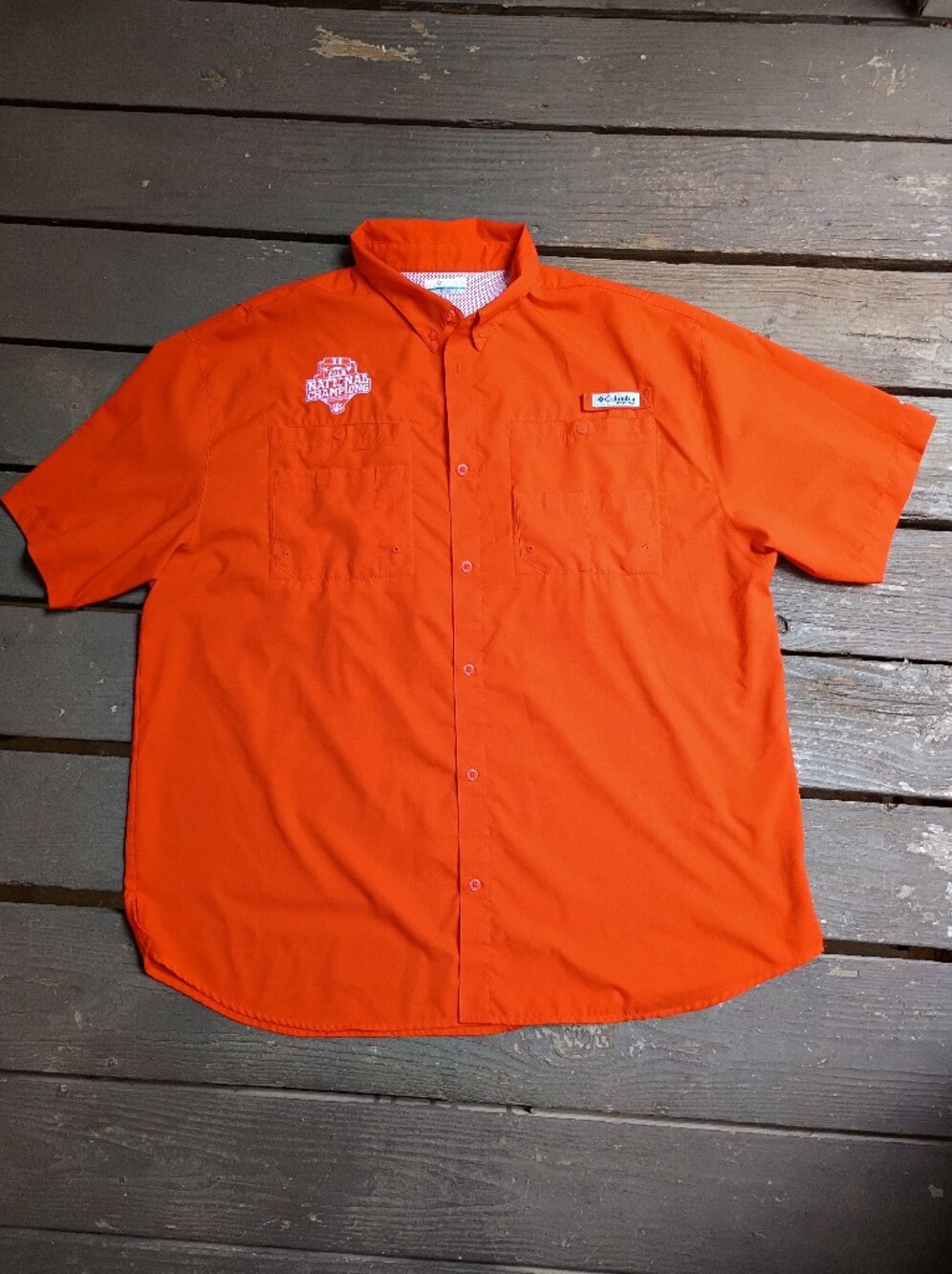 Columbia PFG Clemson Tigers ChampionshipOmni-Shade Short Sleeve Men's 2XL